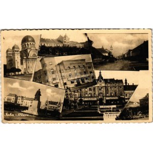 1940 Szatmárnémeti, Satu Mare; zsinagóga, utcaképek, megyeháza, Pannonia szálloda, Pilseni sör...