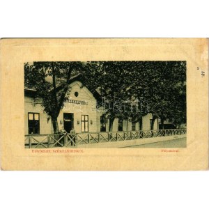 1913 Székelyhíd, Sacueni; vasútállomás, pályaudvar. W.L. Bp. 2267. 1911-14. Gottlieb nyomda kiadása / railway station ...