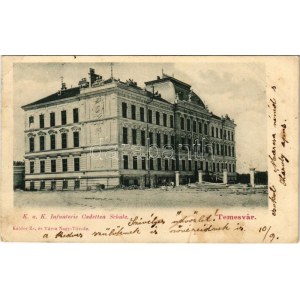 1903 Temesvár, Timisoara; K.u.k. Infanterie Caedetten Schule / Cs. és kir. gyalogsági hadapródiskola, építkezés...