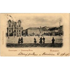 1899 (Vorläufer) Temesvár, Timisoara; Losonczy tér. Uhrmann Henrik kiadása / square