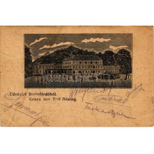 1915 Bazinfürdő, Bösing, Bözing, Pezinok; rézmetszet / copper engraving (EK)