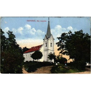 Csízfürdő, Kúpele Cíz; Református templom. Herskovits Mór kiadása / Calvinist church (EK)