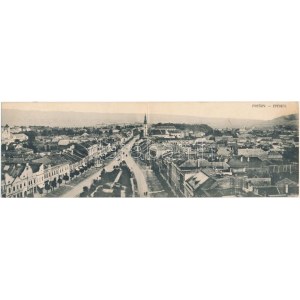 Eperjes, Presov; Fő utca. Kinyitható panorámalap / main street. folding panoramacard