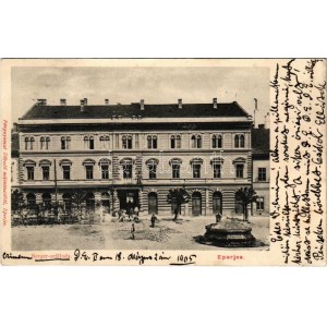 1905 Eperjes, Presov; Berger szálloda, útépítés. Divald / hotel, road construction
