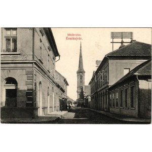 1914 Érsekújvár, Nové Zámky; Iskola utca. Schulcz Ignác kiadása / street (EK)