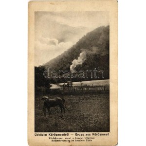 1916 Kőrösmező, Körösmező, Jaszinya, Jasina, Yasinia (Máramaros); Vöröskereszt vonat a kevelei völgyben / WWI K.u.K...