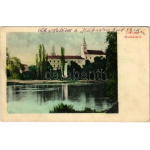 1915 Munkács, Mukacheve, Mukacevo; folyópart. Grünstein Mór kiadása / riverside (EK)