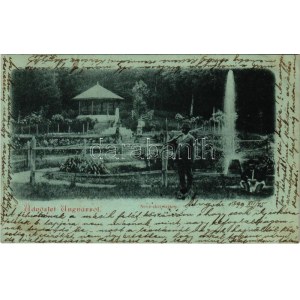 1899 (Vorläufer) Nevicke, Nevytske, Nyevicke (Ungvár, Uzshorod, Uzhorod); vár kert, vadász puskával / castle park...