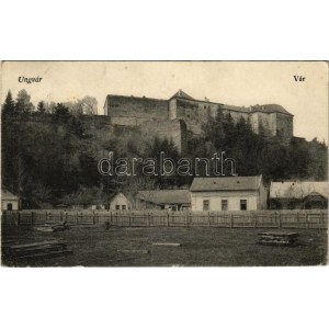 1915 Ungvár, Uzshorod, Uzhorod; vár, fatelep. Balázs Soma kiadása / castle, lumber yard (EK)