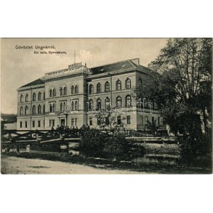 1908 Ungvár, Uzshorod, Uzhhorod, Uzhorod; Kir. katolikus gimnázium. Steinfeld Dezső kiadása ...