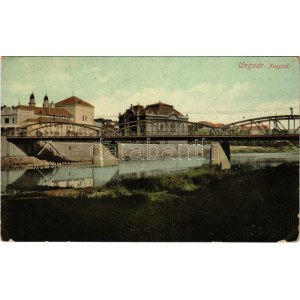 1909 Ungvár, Uzshorod, Uzhhorod, Uzhorod; Nagyhíd, zsinagóga / bridge, synagogue (EK)