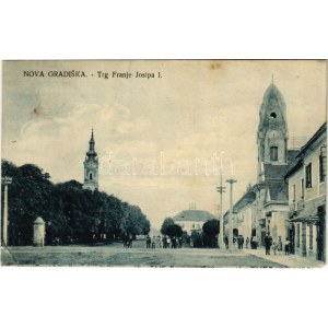 1918 Újgradiska, Nova Gradiska; Trg Franje Josipa I / Ferenc József tér / square (EK)
