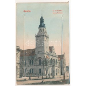 1910 Apatin, Új községháza. Leporello 10 mini képpel (halászbárkák, Dunagőzhajózási társaság hajóállomás és ügynöksége...