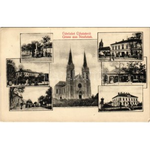 1909 Futak, Futtak, Futog; Újfutak, templom, Franz Herdt üzlete. Josef Herdt kiadása / church, shop (EK...