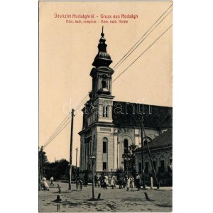 1908 Hódság, Odzaci; Római katolikus templom. W.L. 1994. / Kirche / church