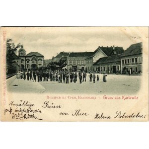 1899 (Vorläufer) Karlóca, Karlowitz, Sremski Karlovci; Fő tér, Proféta szálloda, üzletek / main square, hotel...