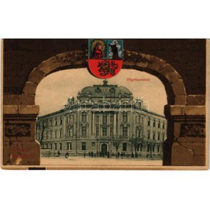 1909 Szabadka, Subotica; Főgimnázium. Szecessziós litho keret címerrel. Kiadja Heumann Mór / grammar school...