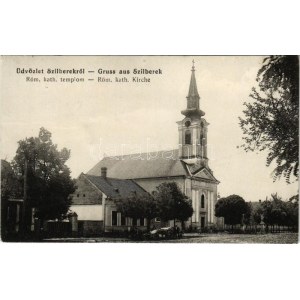 1913 Szilberek, Ulmenau, Backi Brestovac; Római katolikus templom. Cselenák István kiadása ...