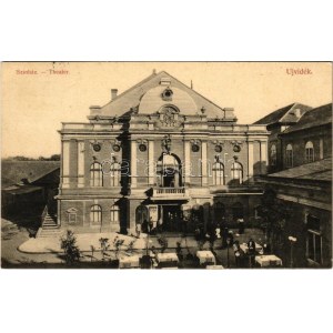 1907 Újvidék, Novi Sad; színház, vendéglő kávéház terasza. Urbán Ignác kiadása / theatre...