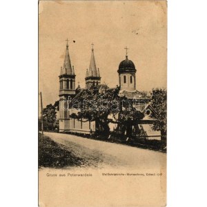 1906 Újvidék, Novi Sad; Tekia, Tekija (Pétervárad, Peterwardein), Mária kegytemplom / Wallfahrtskirche Mariaschnee ...