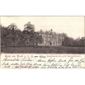 1900 Lajtabruck, Bruck an der Leitha; Prugg kastély / hauptfacade des gräftl. Harrachschlosses ...