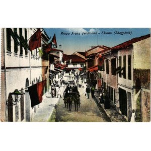 1918 Shkoder, Shkodra, Skadar, Skodra, Scutari, Skutari; Rruga Franz Ferdinand (Shqypenie) / street