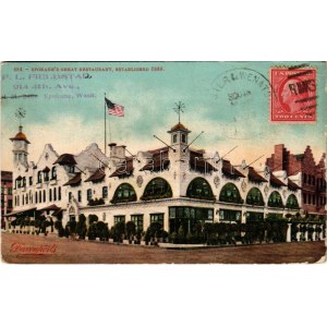 1909 Spokane, Davenport's great restaurant (established 1889). TCV card (EK)