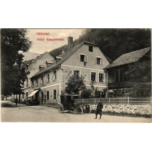 1907 Höllental, Hotel Kaiserbrunn, automobile
