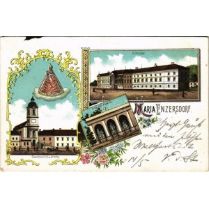 1904 Maria Enzersdorf, Heil der Kranken, Schloss Liechtenstein / pilgrimage church, castle. Ludwig Graf Art Nouveau...