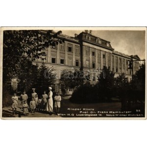 1930 Wien, Vienna, Bécs IX. Kinder Klinik Prof. Dr. Franz Hamburger, Neue Wiener Kliniken. Lazarettgasse 14. ...