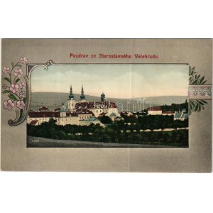 Velehrad, Pozdrav ze Staroslavného Velehradu. Art Nouveau, floral, J.N. Derka