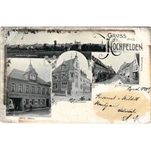1899 (Vorläufer) Hochfelden, Amts-Gericht, Hauptstrasse, Hotel und Cafe C. Daull / main street, hotel and cafe...