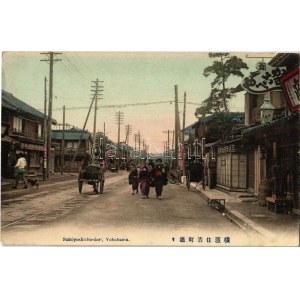 Yokohama, Sumiyoschicho-dori, street view with rickshaws (EK)