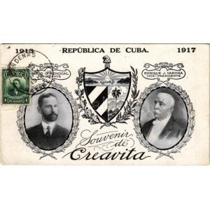 1913-1917 Republica de Cuba, Souvenir de Creavita: Mario García Menocal president, Enrique J. Varona vice president...