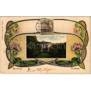 1908 Duisburg, Tonhalle / music hall. Carl Schwarz Art Nouveau, floral, TCV card