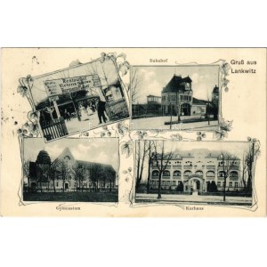 1910 Lankwitz, Bahnhof, Restaurant Victoria Garten Hermann Pichler, Kurhaus, Gymansium / railway station, spa, school...