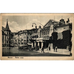 Merano, Meran (Südtirol); Teatro civico / theatre, automobiles (EK)