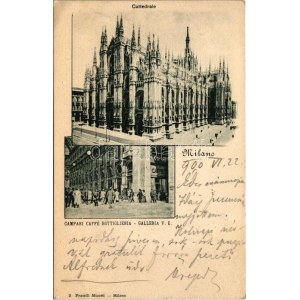 1900 Milano, Milan; Cattedrale, Campari Caffé Bottiglieria Galleria V.E. / cathedral, cafe shop (EK...