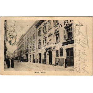 1904 Trento, Trient (Südtirol); Hotel Carloni, Cambio Valu, Hotel de l'Europe (EK)