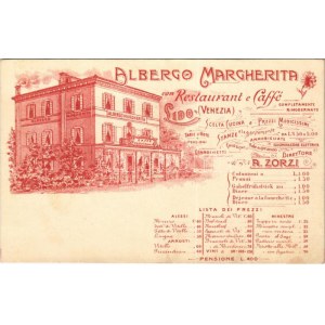 Venezia, Venice; Albergo Margherita con Restaurant e Caffé A. Zorzi / hotel, restaurant and cafe advertisement...