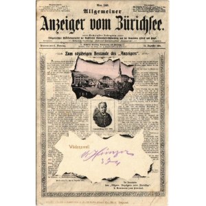 1902 Wädenswil, Wädensweil, Wädischwil; Allgemeiner Anzeiger vom Zürichsee, Zum 60 jährigen Bestande des Anzeigers ...