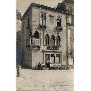 Piran, Pirano; Ca d'oro, Piazza Tartini, Birra Dreher Trieste / Tartinijev trg / square, cafe. Prop. Ris M...
