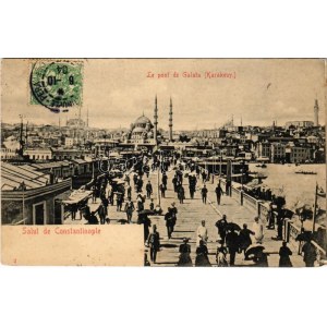 1904 Constantinople, Istanbul; Le pont de Galata (Karakeuy) / bridge. TCV card (EK)