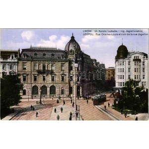 Lviv, Lwów, Lemberg; Ulica Karola Ludwig i róg Jagiellonskiej / streets and tram (EK)
