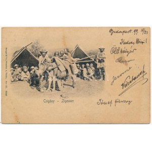 1899 (Vorläufer) Csigány (Cigány). Dombornyomott / Zigeuner / gypsy folklore. Embossed