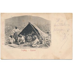 1899 (Vorläufer) Czigány (Cigány). Dombornyomott / Zigeuner / gypsy folklore. Embossed (fl)