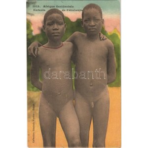 Afrique Occidentale, Enfants de Féticheurs / African folklore, nude children