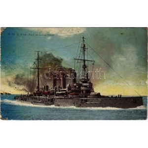 1914 SMS Erzherzog Karl az Osztrák-Magyar Haditengerészet Erzherzog Karl-osztályú pre-dreadnought csatahajója / K.u.K...