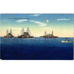 K.u.K. Kriegsmarine Panzerschiffe auf der Adria. SMS Kaiser Karl VI, SMS Erzherzog Friedrich...
