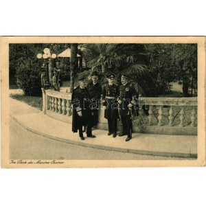 Pola, Pula; Im Park des Marine Casino. K.u.K. Kriegsmarine / Austro-Hungarian Navy mariners' casino park with admirals...